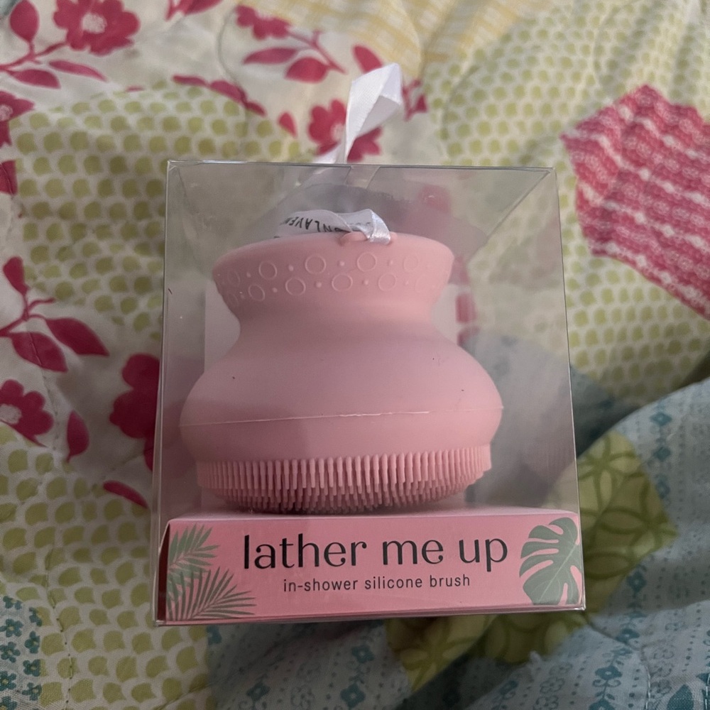Pink Lemon Lavender Silicone In-Shower Brush